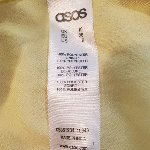 ASOS Yellow Floral Maxi Dress with Back V Cut Sz 6 - Picture 10 of 12